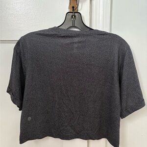 Lululemon Athletica Black Boxy Crop T-Shirt Short Sleeve